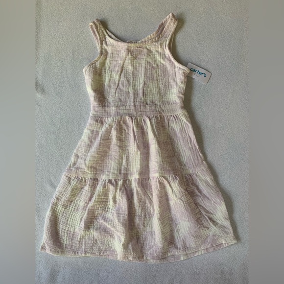 CARTERS NWT sz 7 LAVENDER TROPICAL SUNDRESS - Picture 4 of 9
